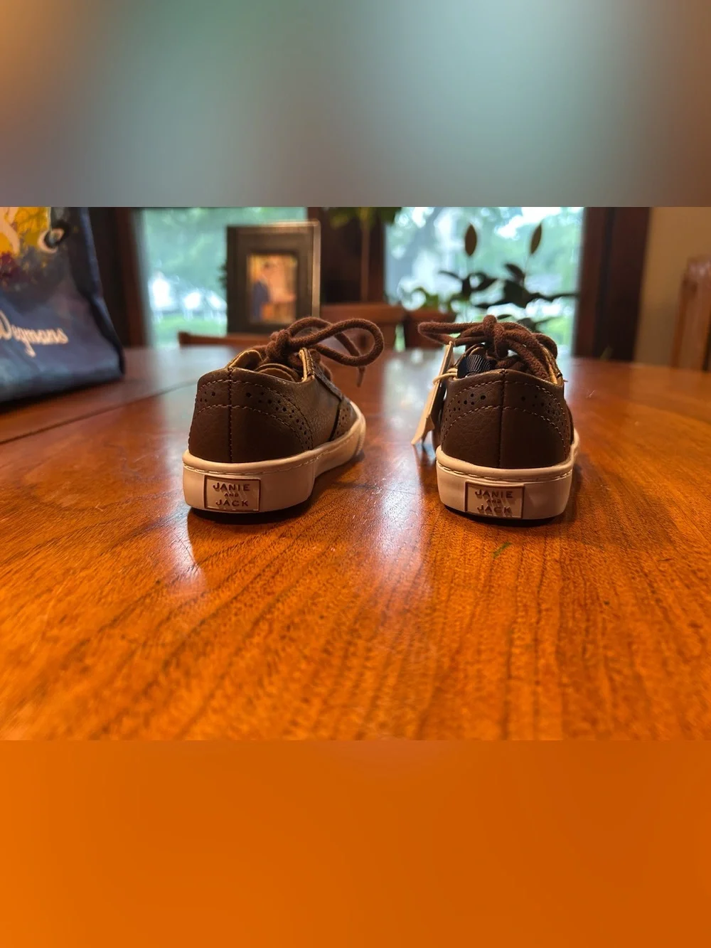 NWT Janie & Jack Baby Wingtip Sneakers Size 4 Brown